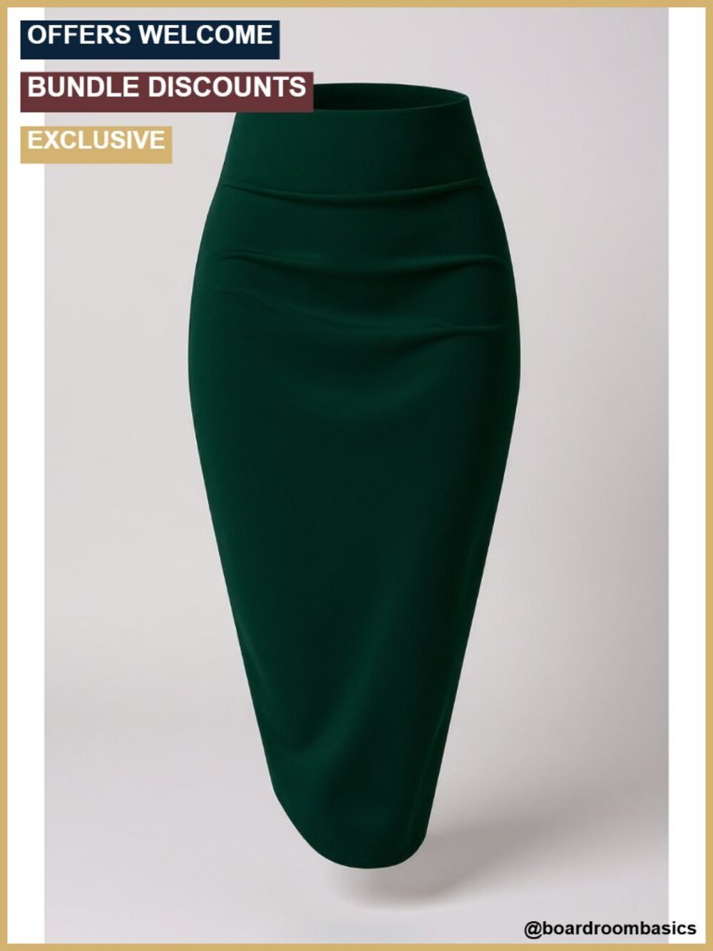 High Waist Stretch Below Knee Suit Pencil Skirt